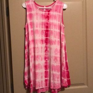 Pink tie-dye dress
